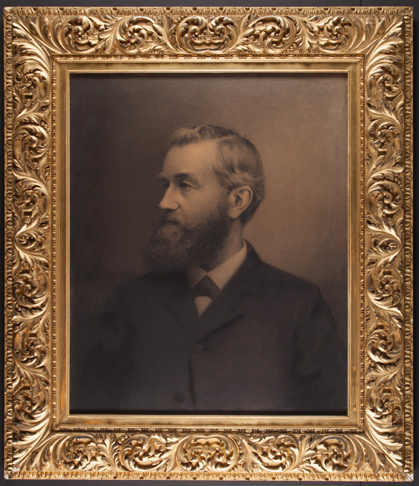 William Martin Searby (1835-1909),crayon enlargement.Portrait before treatment.