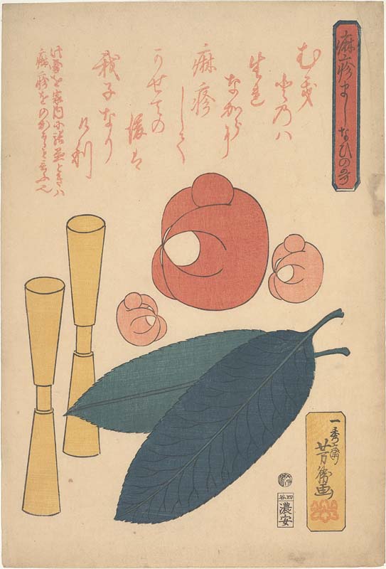 Poetic charm against measles. Utagawa Yoshikatsu, 1862.