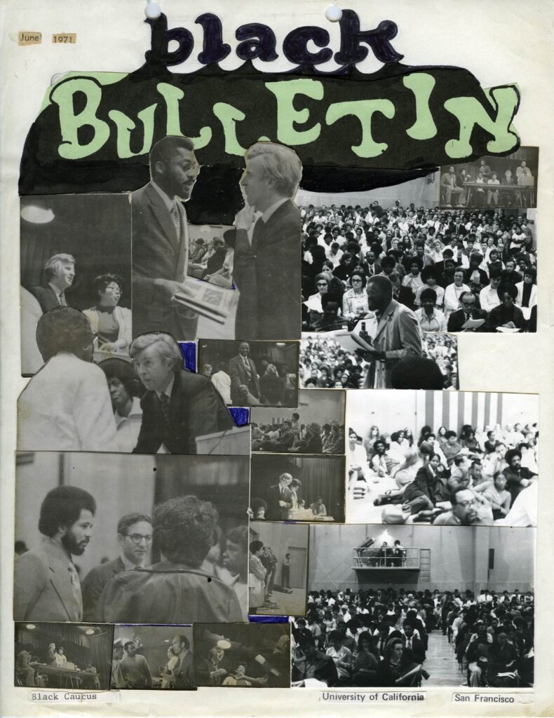 June 1971 edition of the Black Bulletin, created by the Black Caucus. MSS 85-38, box 2, folder 41b