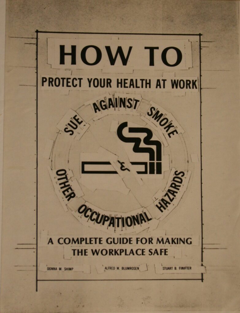 Layout for How to Protect Your Health at Work front cover, 1976. MSS 2001-33