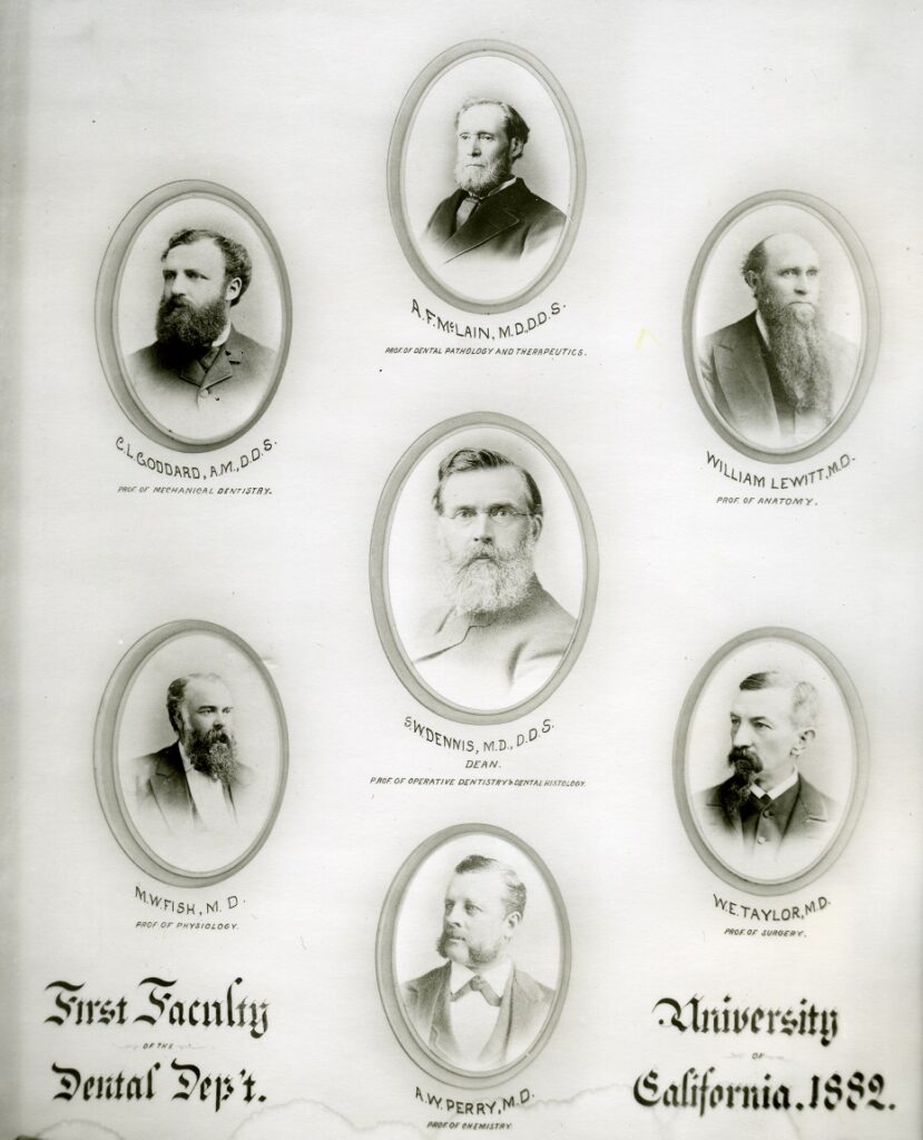 First faculty of the Dental Department, 1882. AR 2015-4 SOD records  
