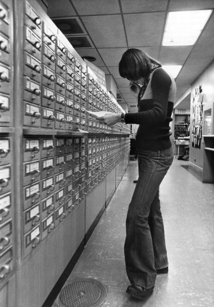 UCSF Library card catalog, 1970s