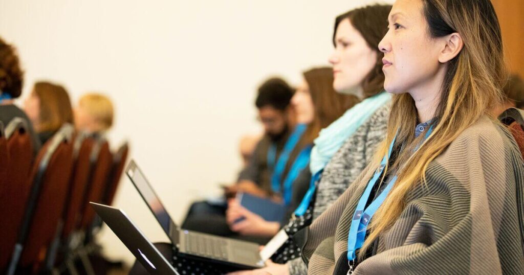 attendees at a presentation